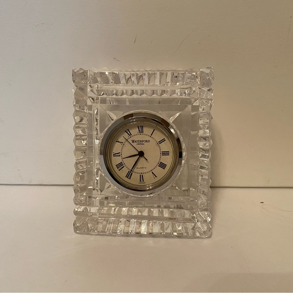 WATERFORD CRYSTAL CLOCK RECTANGLE QUARTZ BATTERY SIGNED IRELAND HOME DECOR - Picture 2 of 10